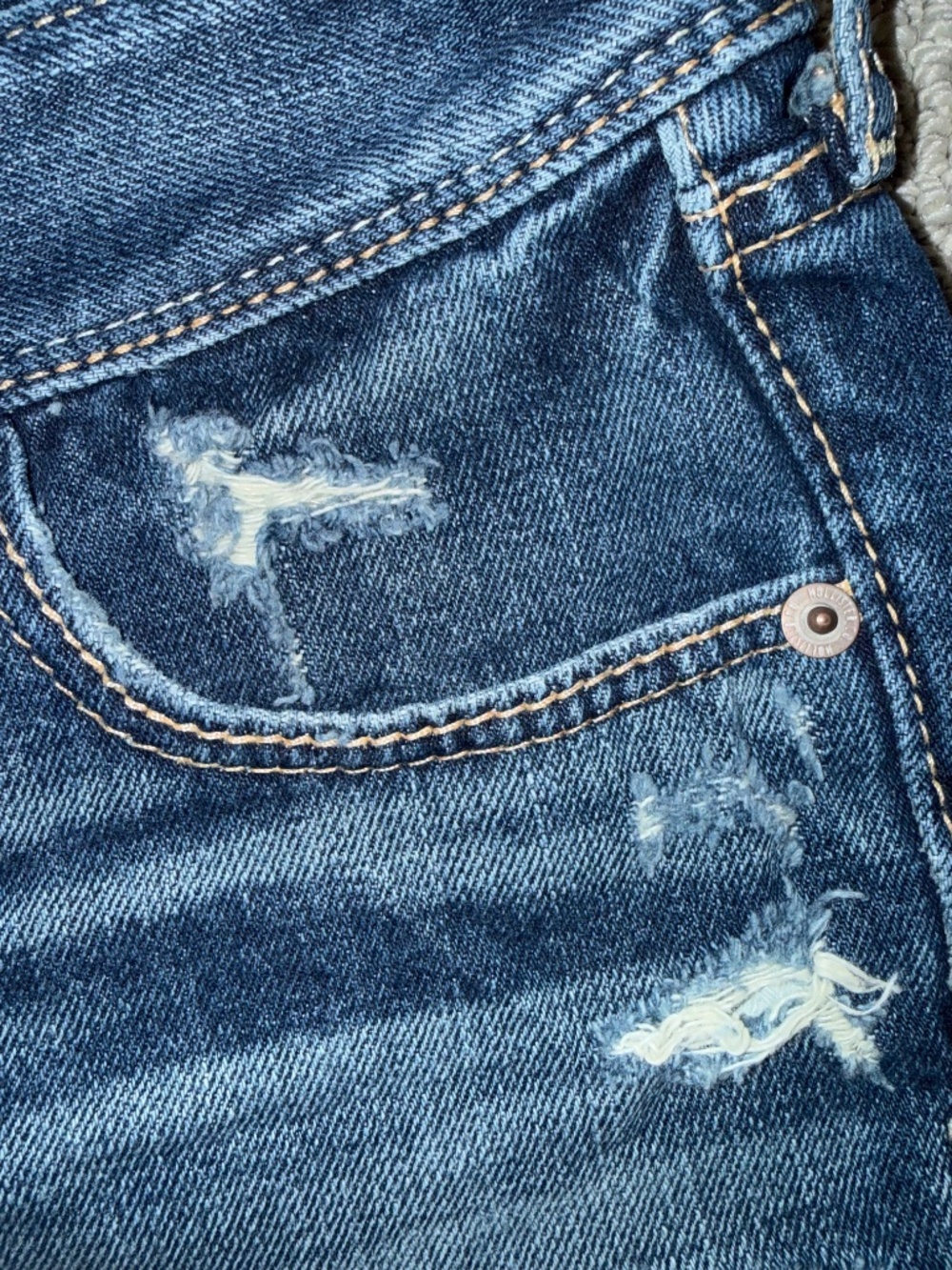 Vintage Hollister Distressed Denim Cutoff Shorts Size 0 W24 Low Rise Dark Wash - Picture 10 of 16